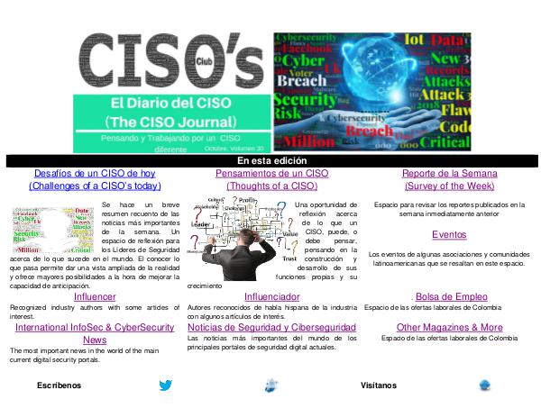 El Diario del CISO El Diario del CISO (The CISO Journal) Edición 30