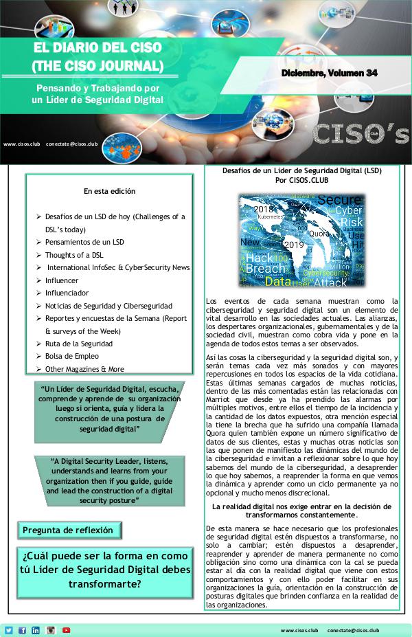 El Diario del CISO El Diario del CISO (The CISO Journal) Edición 34