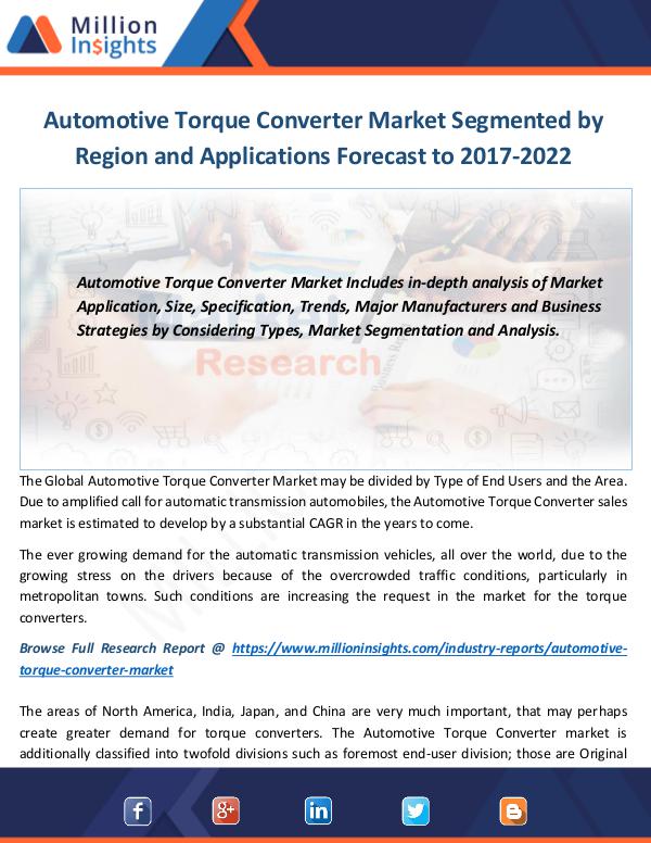 Automotive Torque Converter Market Automotive Torque Converter Industry 2017 Market