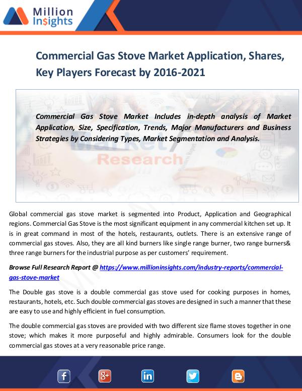 Commercial Gas Stove Market