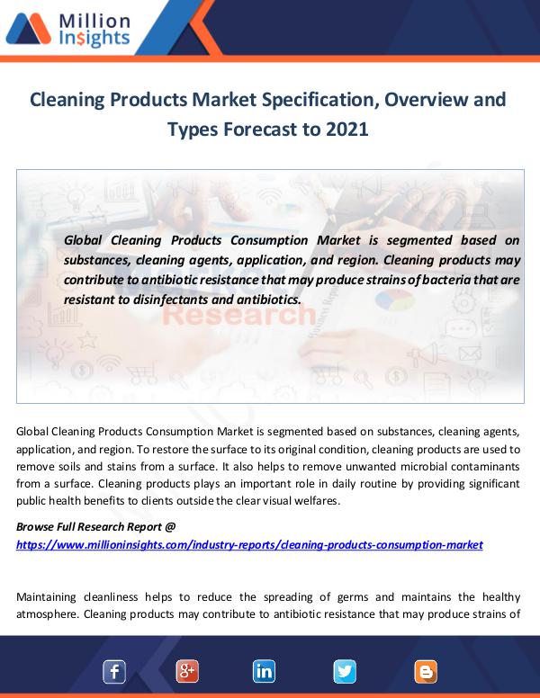 Cleaning Products Consumption Market