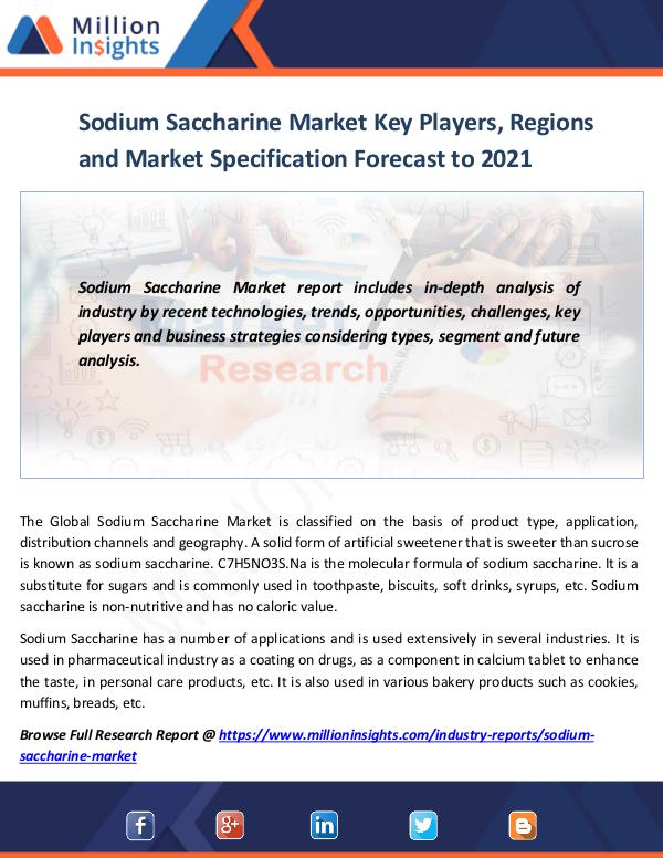 Market World Sodium Saccharine Market