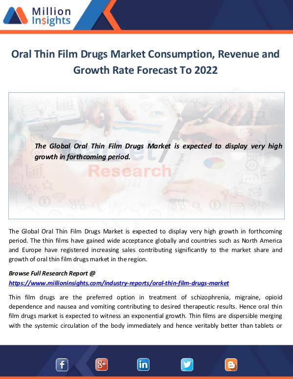 Oral Thin Film Drugs Market Consumption