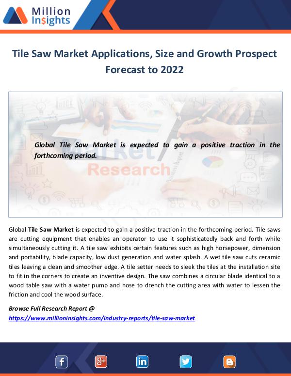 Market World Tile Saw Market Size