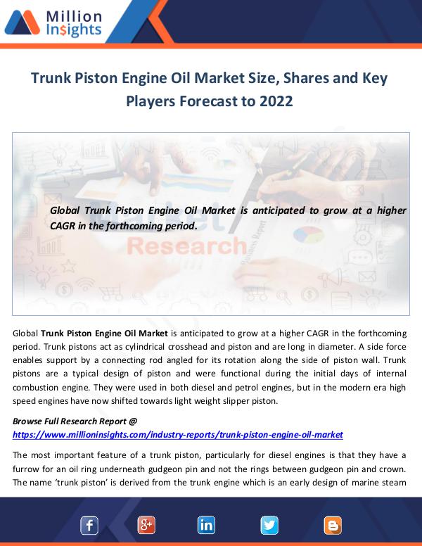 Trunk Piston Engine Oil Market Size