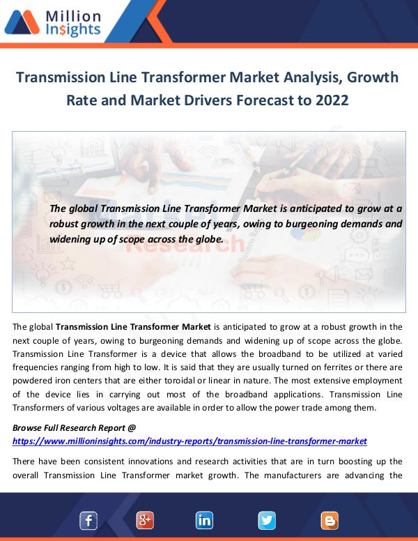 Market World Transmission Line Transformer Market Analysis