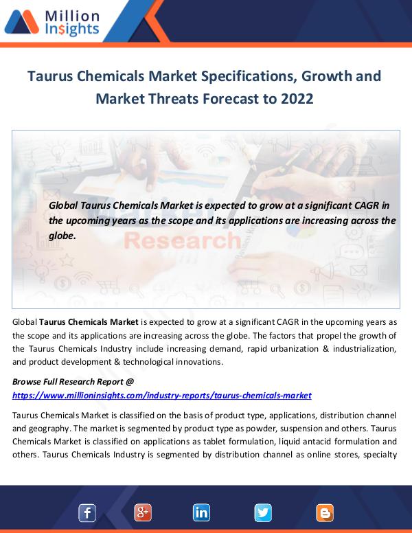 Market World Taurus Chemicals Market Specifications