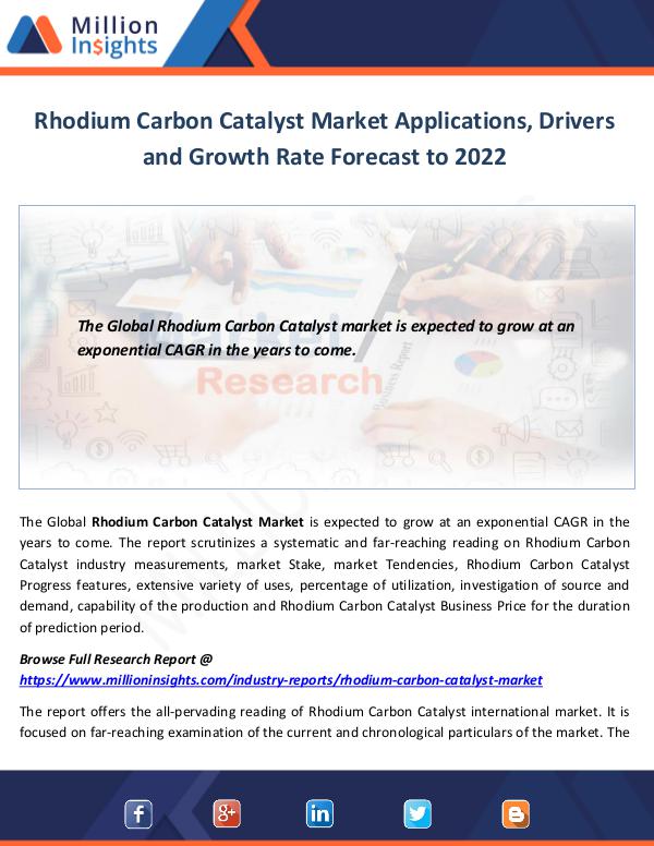 Market World Rhodium Carbon Catalyst Market