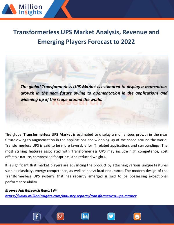 Transformerless UPS Market Analysis