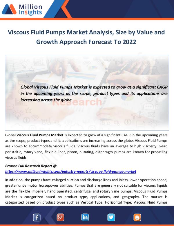 Viscous Fluid Pumps Market Analysis