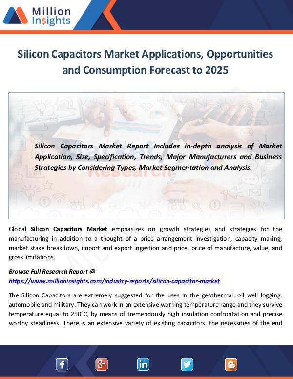 Silicon Capacitors Market Applications, Opportunit