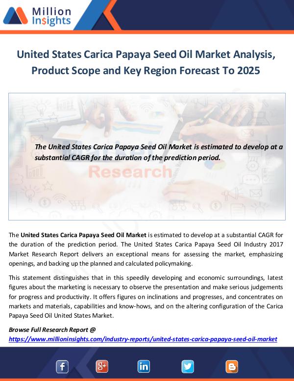 Market World United States Carica Papaya Seed Oil Market