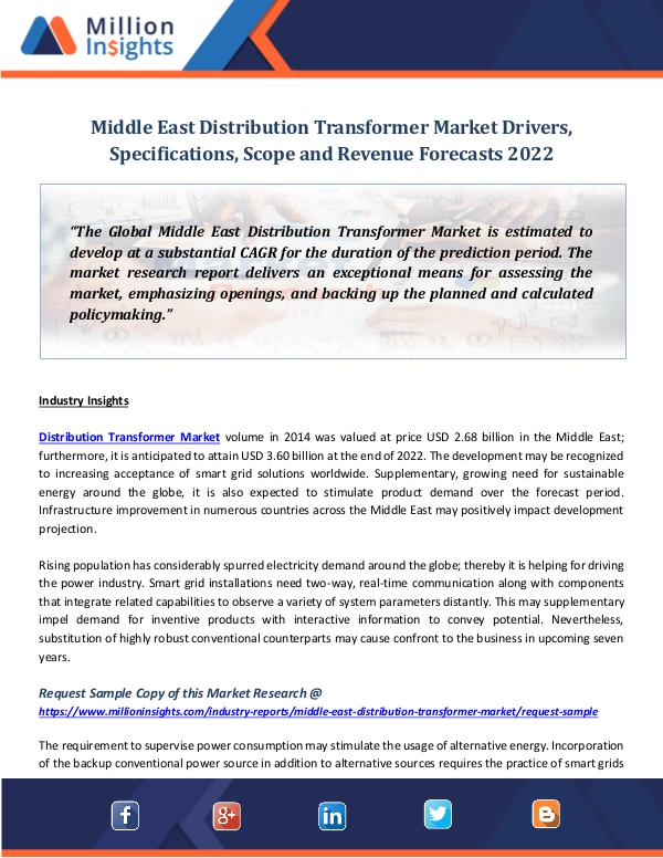 Market World Middle East Distribution Transformer Market