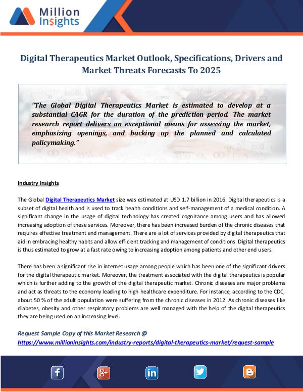 Market World Digital Therapeutics Market Outlook