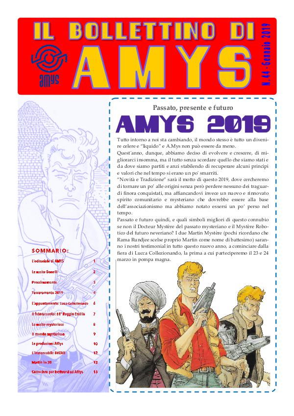 Tutti i Bollettini di AMys IL BOLLETTINO DI AMYS nr. 44-2019
