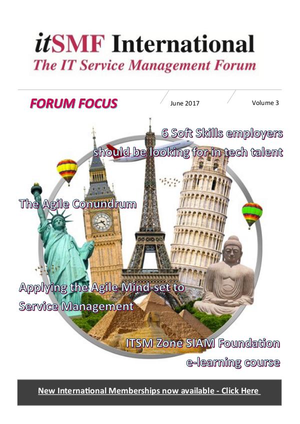 itSMFI 2017 Forum Focus - June Forum Focus ITSMFI