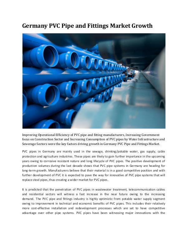 Germany PVC Pipe Market Research Report