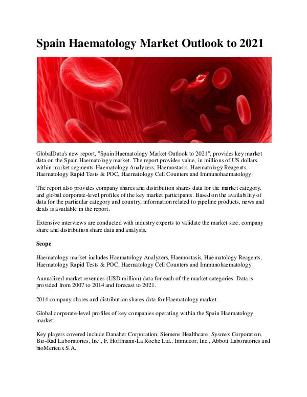 Spain Haematology Market Research Report