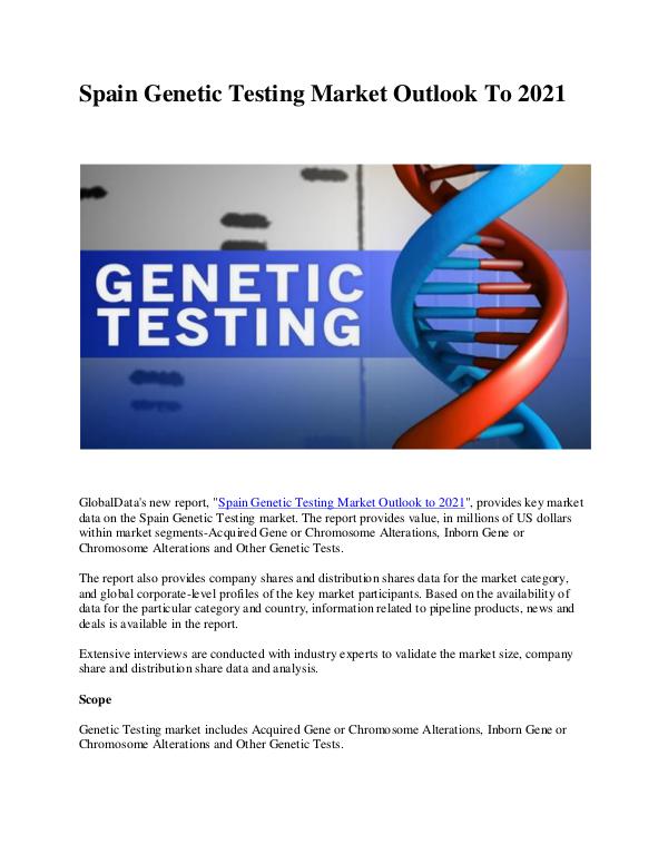 Ken Research - Spain Genetic Testing Market Research Report