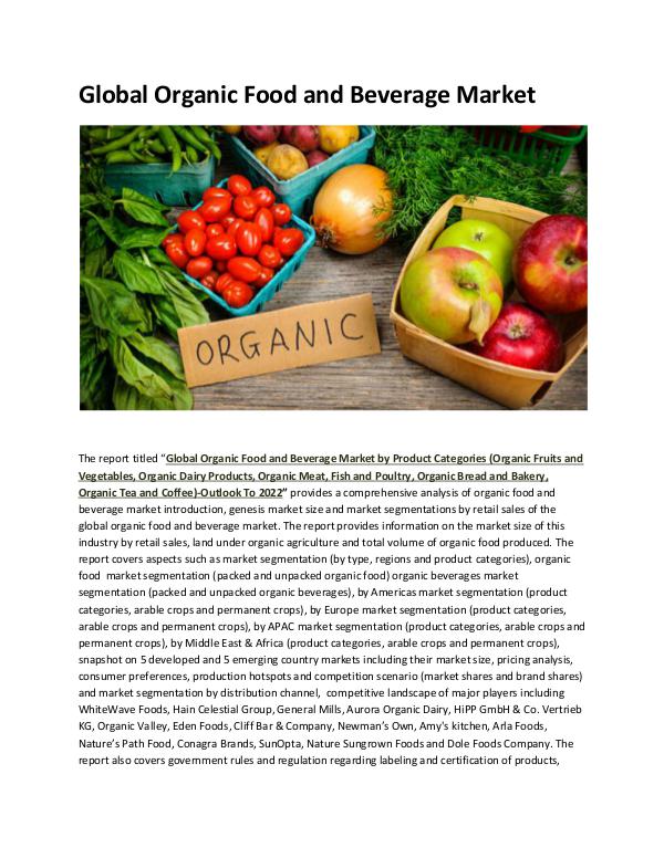 Organic Food Production Volume