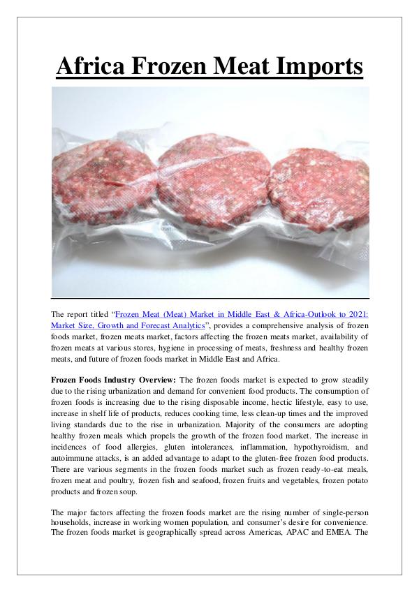 Ken Research - Africa Frozen Meat Imports