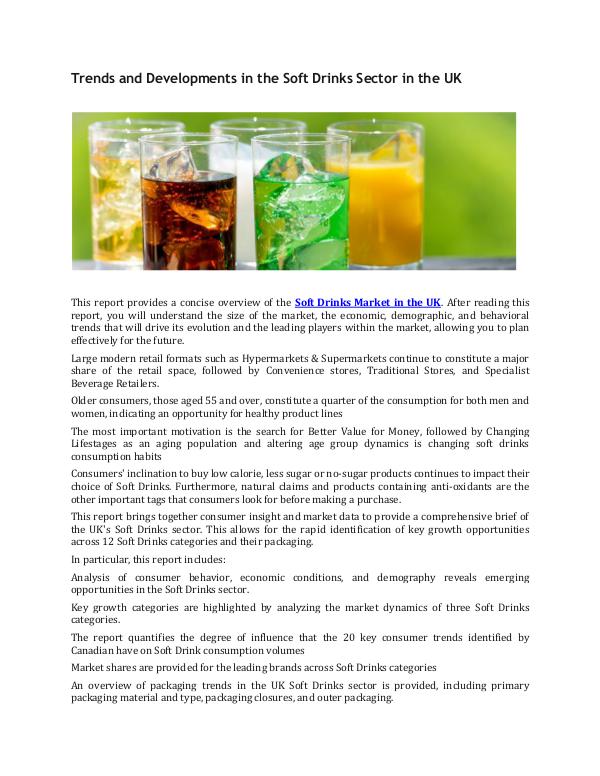 UK Soft Drinks Market Industry Developments