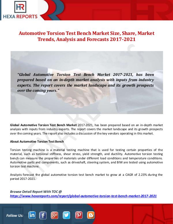 Automotive Torsion Test Bench Market Size, Share,