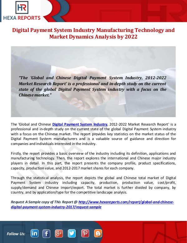 Hexa Reports Digital Payment System Industry Share, Manufacturi