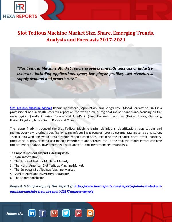 Slot Tedious Machine Market Size, Share, Emerging