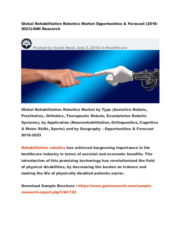 Global Rehabilitation Robotics Market (2018-2025)-GMI Research Global Rehabilitation Robotics Market Opportunitie