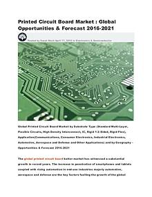 Global Printed Circuit Board Market Opportunities &Forecast 2016-2021