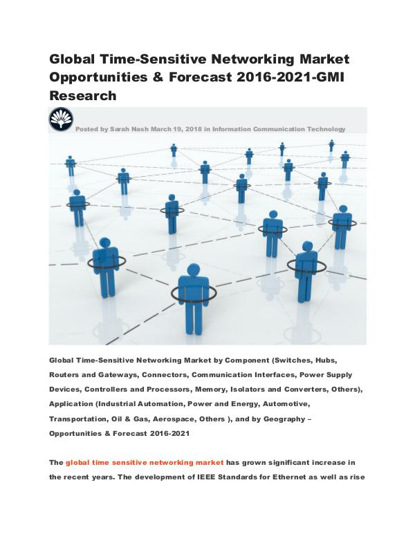 Global Time-Sensitive Networking Market (2016-2021) - GMI Research Global Time-Sensitive Networking Market Opportunit