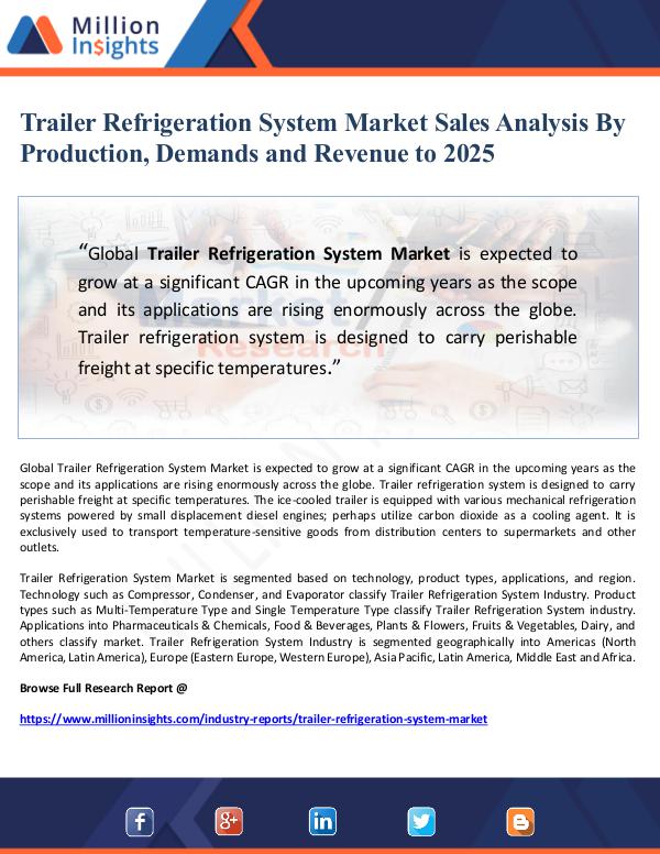 Trailer Refrigeration System Market Sales Analysis