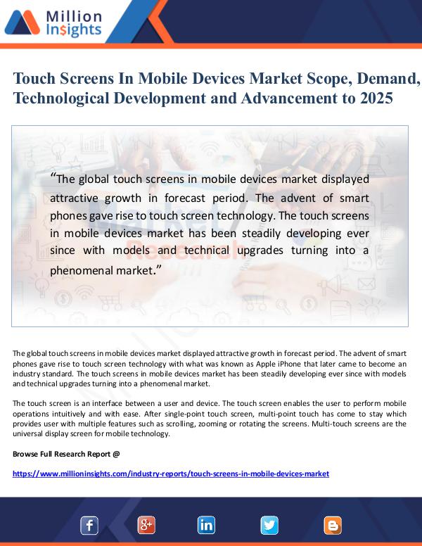Market Giant Touch Screens In Mobile Devices Market Scope, Dema