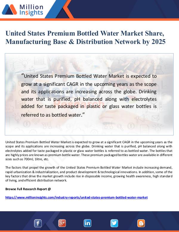 United States Premium Bottled Water Market Share,