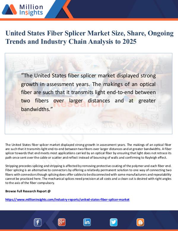 United States Fiber Splicer Market Size, Share, On