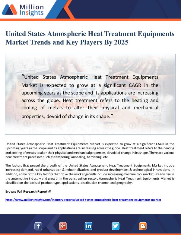 United States Atmospheric Heat Treatment Equipment