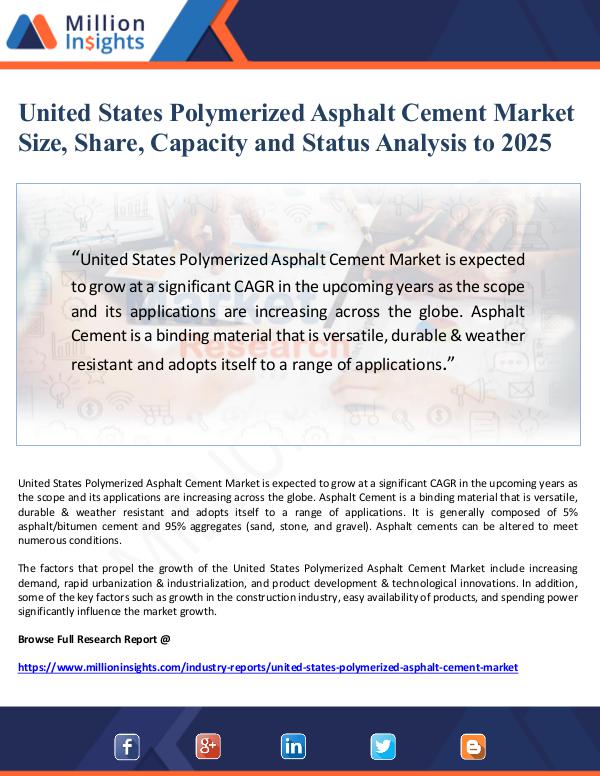 Market Giant United States Polymerized Asphalt Cement Market Si
