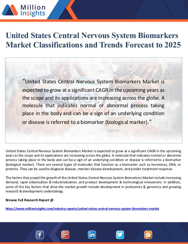 United States Central Nervous System Biomarkers Ma