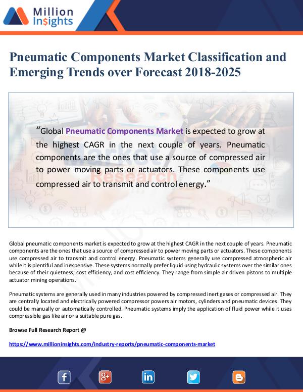 Pneumatic Components Market Classification and Eme