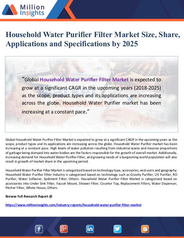 Household Water Purifier Filter Market Size, Share