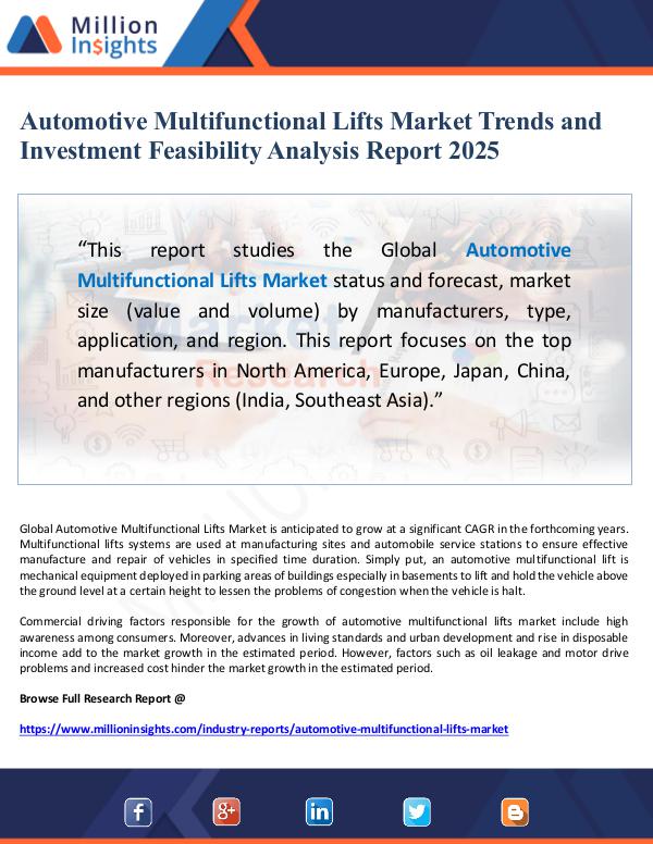 Automotive Multifunctional Lifts Market Trends and