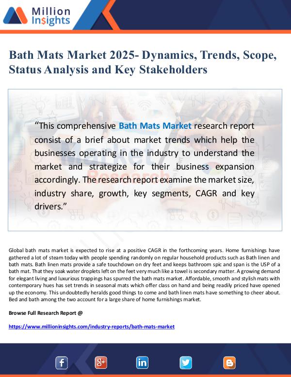 Bath Mats Market 2025- Dynamics, Trends, Scope, St
