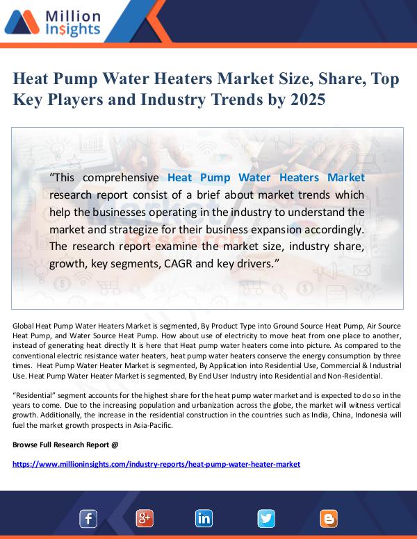 Global Research Heat Pump Water Heaters Market Size, Share, Top Ke