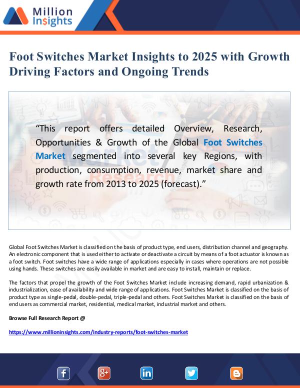 Foot Switches Market Insights to 2025 with Growth