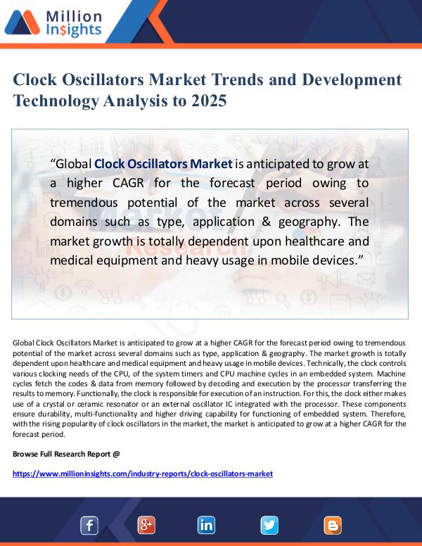 Global Research Clock Oscillators Market Trends and Development Te