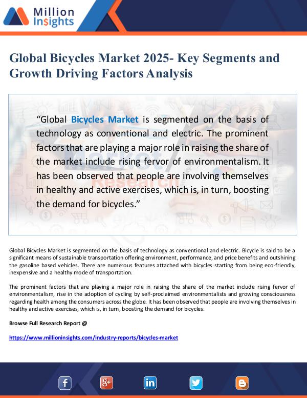 Global Bicycles Market 2025- Key Segments and Grow