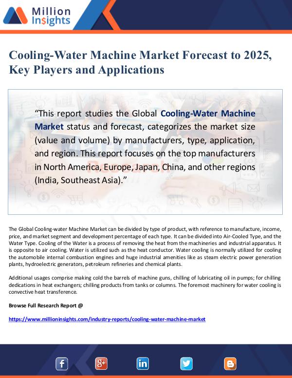 Cooling-Water Machine Market Forecast to 2025, Key
