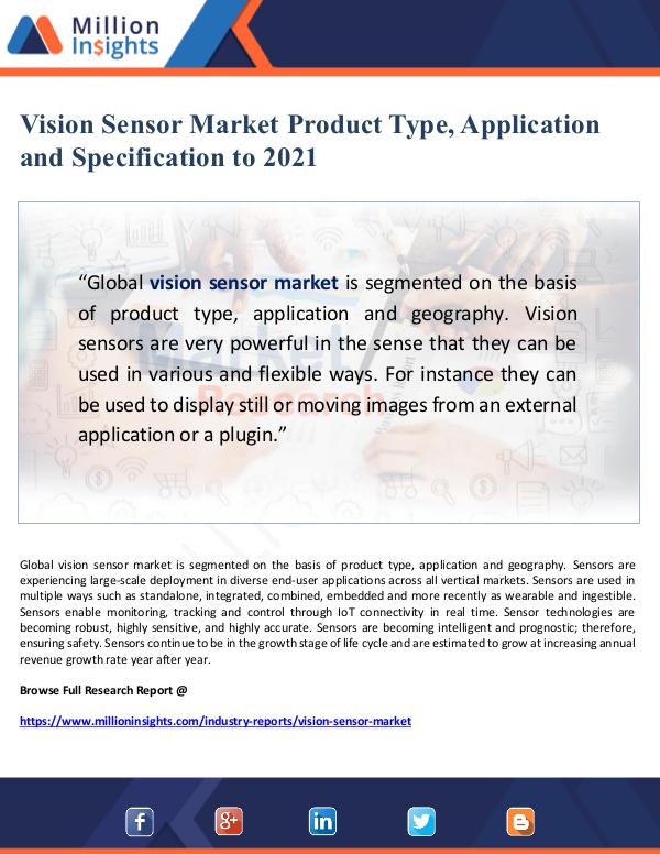 Global Research Vision Sensor Market Product Type, Application and