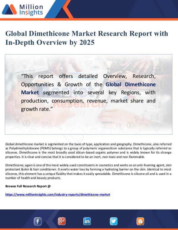 Global Dimethicone Market Research Report with In-